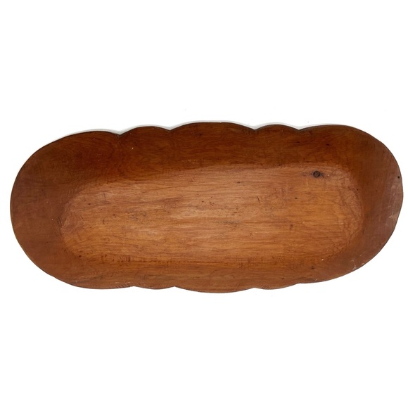 Vintage Hand Carved Wood Bowl Catch All Decorative Edge Catch All Mid Century - Picture 3 of 4